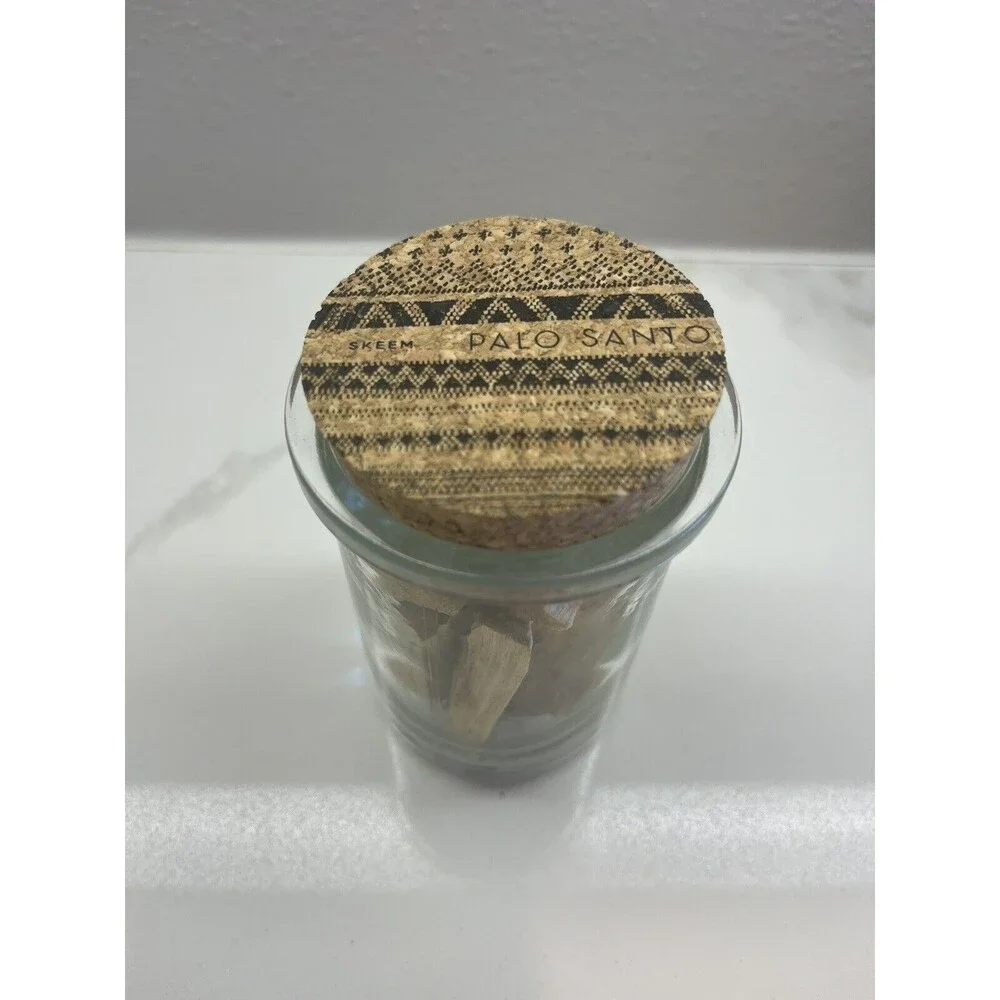 Palo Santo Sticks in Corked Jar Skeem Design. Calming & Relaxed Effect